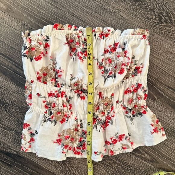 & Other Stories Elasticated Embroidered Bustier Top - Picture 6 of 7